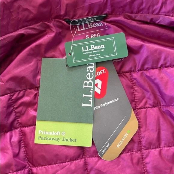 LL BEAN Primaloft Packaway Vest- Womens Small Rich Berry - Picture 5 of 13